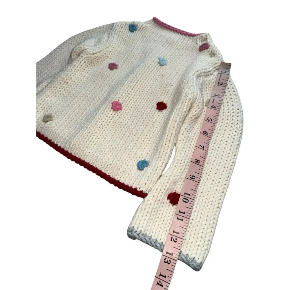 Y2K Baby Gap Textured Polka Dot Chunky Knit Sweater Size 2T